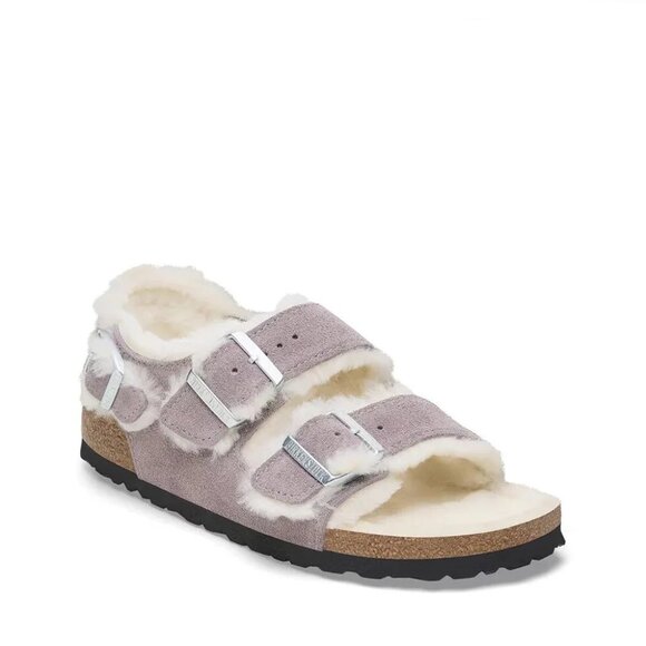 NWT Birkenstock Shearling Suede Velcro Sandals in Mauve –  NWT Size - Picture 1 of 6